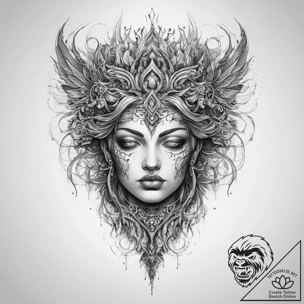 Tattoo sketch divine root - tattoo sketch (№1757479712_0, 10.09.2025 04:48) — tattoovalue.net