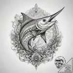 Tattoo sketch marlin, ink illustration for ta… – tattoo sketch (№1757481459_0, 10.09.2025 05:17) — tattoovalue.net