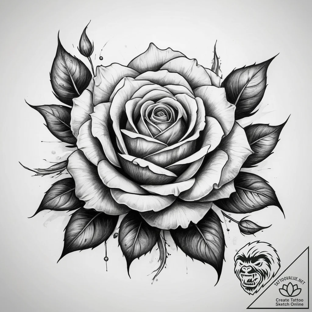 Tattoo sketch gothic роза - tattoo sketch (№1757482233_0, 10.09.2025 05:30) — tattoovalue.net