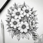 Tattoo sketch gardener blooming flowers – tattoo sketch (№1757483205_0, 10.09.2025 05:46) — tattoovalue.net