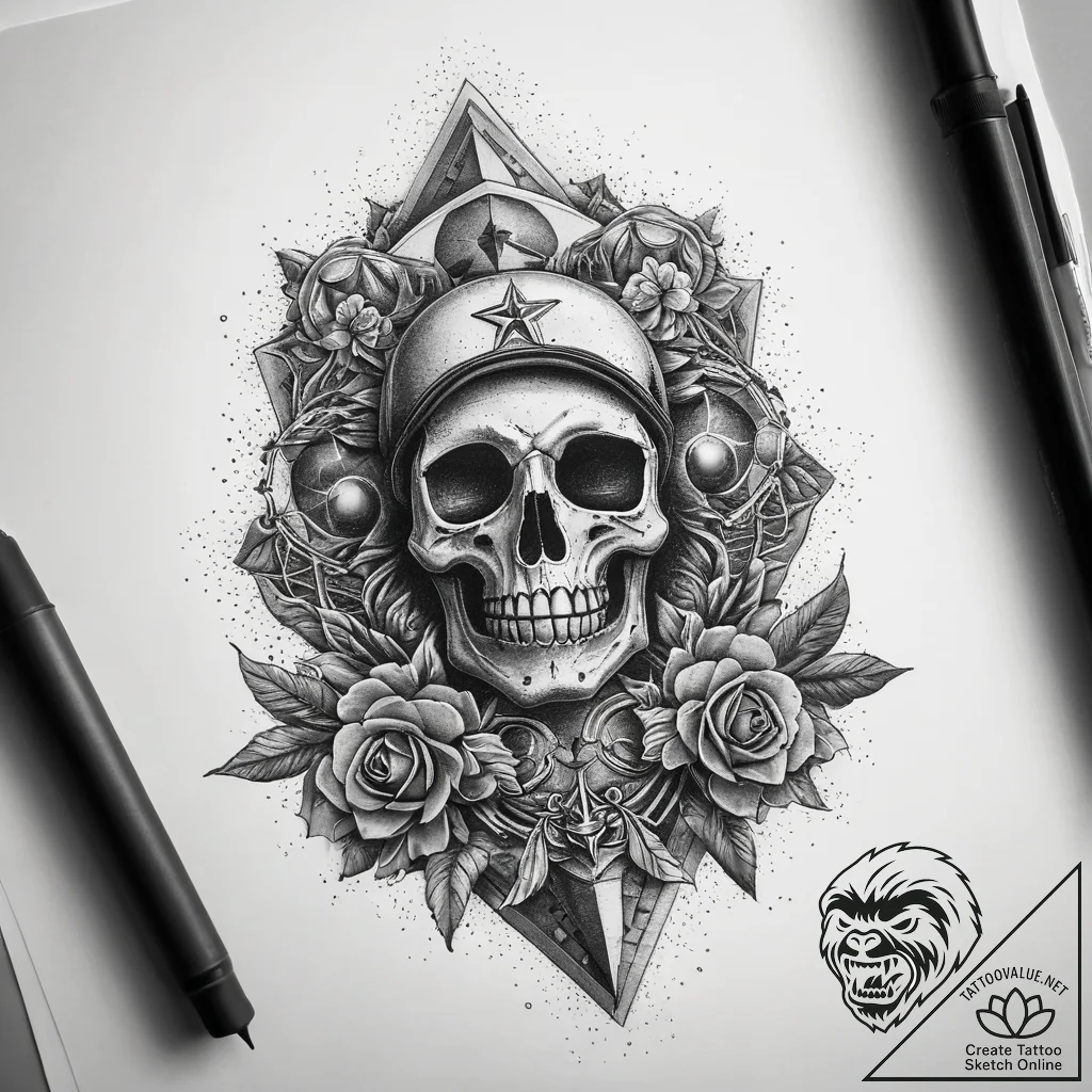 Tattoo sketch military cemetery, tattoo sketc... - tattoo sketch (№1757483785_0, 10.09.2025 05:56) — tattoovalue.net