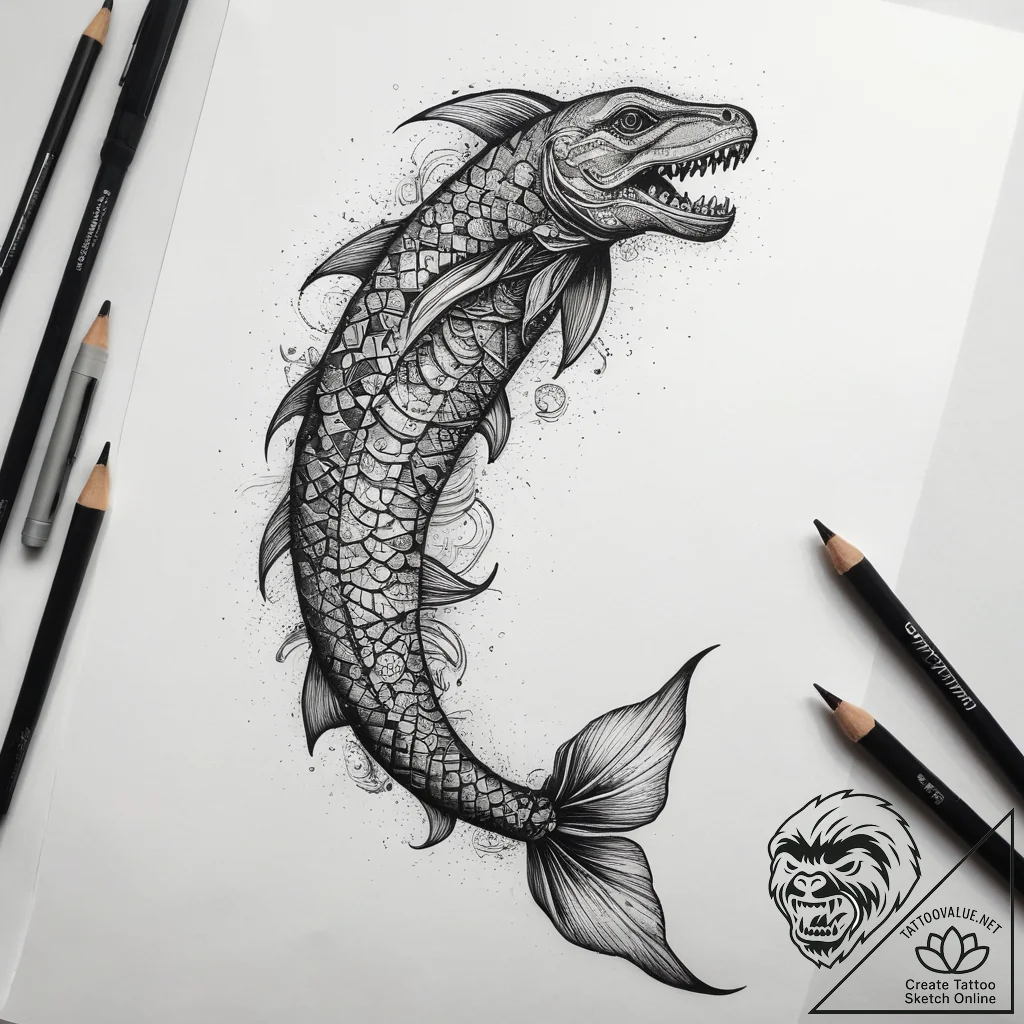 Tattoo sketch leviathan tail, concept art for... - tattoo sketch (№1757484560_0, 10.09.2025 06:09) — tattoovalue.net