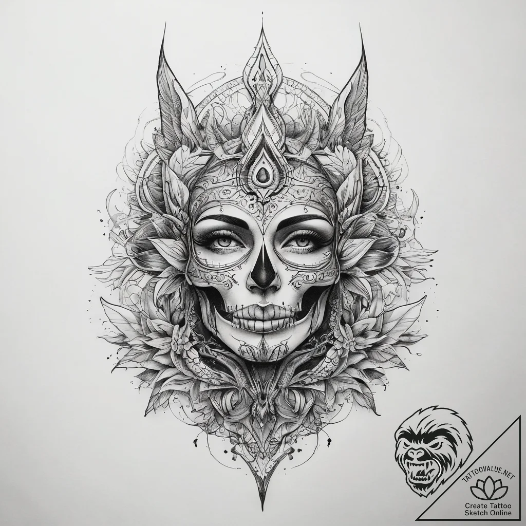 Tattoo sketch mystical essence, artistic tatt... - tattoo sketch (№1757486112_0, 10.09.2025 06:35) — tattoovalue.net