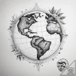 Tattoo sketch earth, tattoo line art, rough s… – tattoo sketch (№1757486306_0, 10.09.2025 06:38) — tattoovalue.net