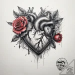Tattoo sketch broken heart with a rose, conce… – tattoo sketch (№1757486695_0, 10.09.2025 06:44) — tattoovalue.net