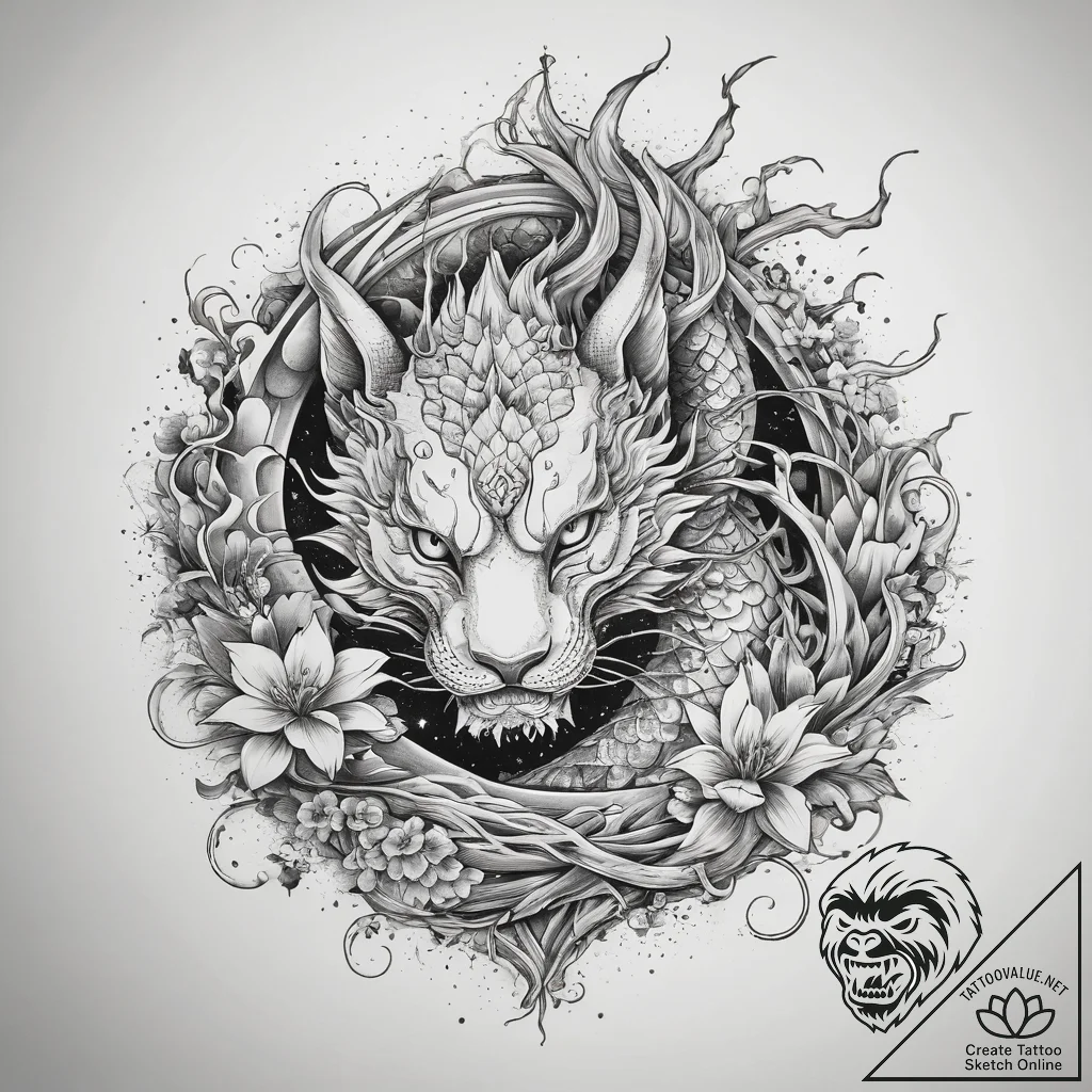 Tattoo sketch cosmic root, artistic tattoo sk... - tattoo sketch (№1757488634_0, 10.09.2025 07:17) — tattoovalue.net