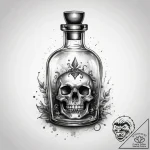 Tattoo sketch magic potion bottle – tattoo sketch (№1757489218_0, 10.09.2025 07:26) — tattoovalue.net