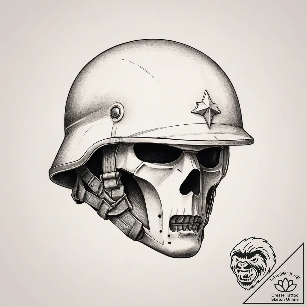 Tattoo sketch soldier's helmet, tattoo sketch... - tattoo sketch (№1757489994_0, 10.09.2025 07:39) — tattoovalue.net
