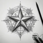 Tattoo sketch crop top with a star – tattoo sketch (№1757490187_0, 10.09.2025 07:43) — tattoovalue.net