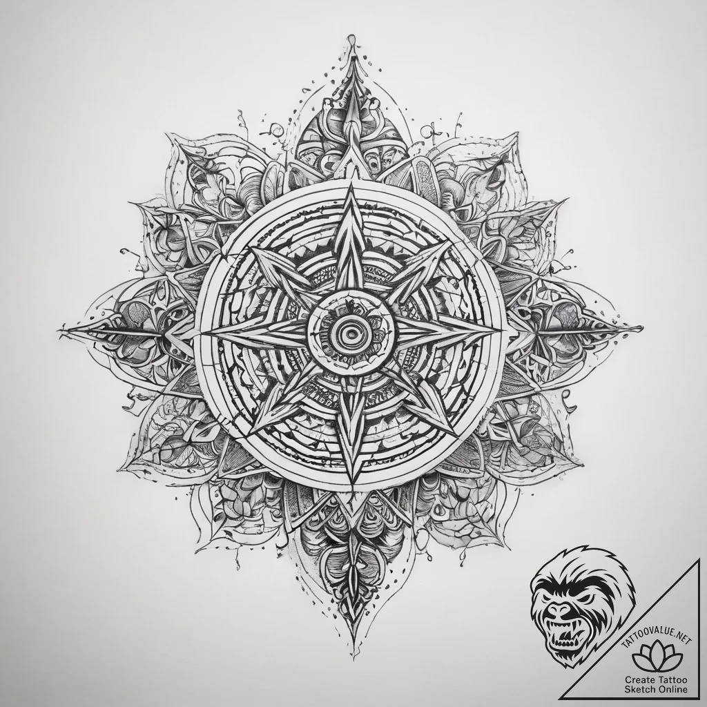 Tattoo sketch spiritual essence - tattoo sketch (№1757491349_0, 10.09.2025 08:02) — tattoovalue.net