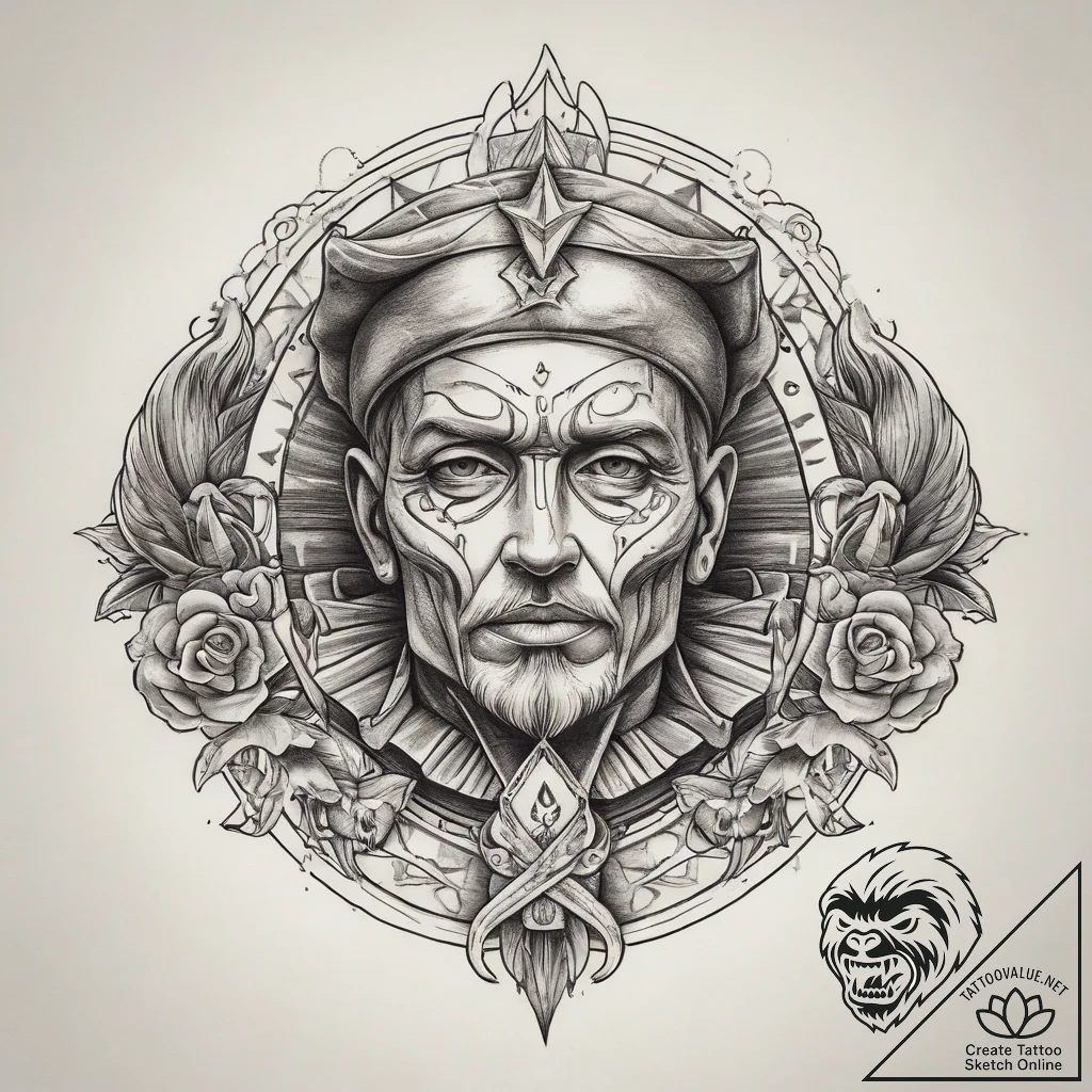 Tattoo sketch blessed representation, artisti... - tattoo sketch (№1757491735_0, 10.09.2025 08:08) — tattoovalue.net