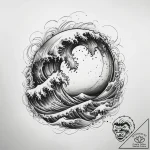 Tattoo sketch wave, tattoo line art, blackwor… – tattoo sketch (№1757492512_0, 10.09.2025 08:21) — tattoovalue.net