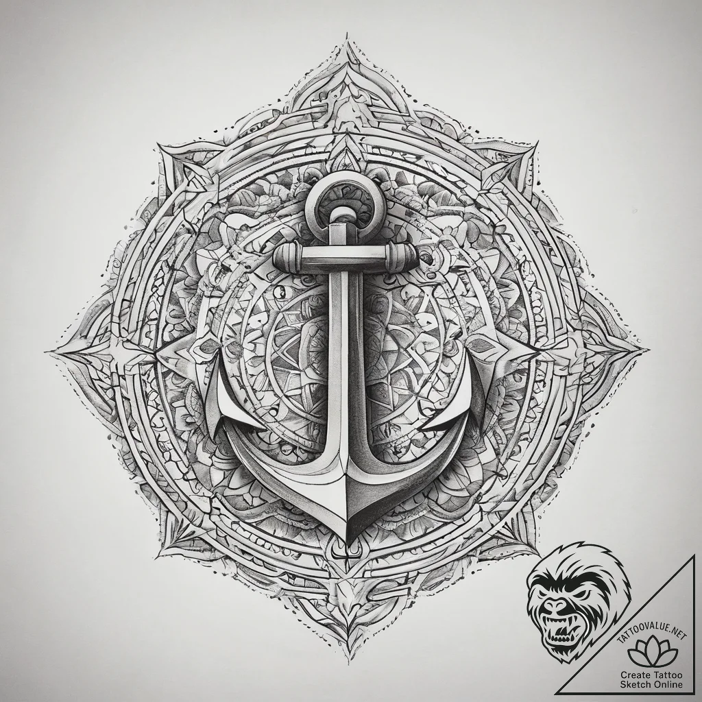 Tattoo sketch anchor, concept art for tattoo,... - tattoo sketch (№1757493095_0, 10.09.2025 08:31) — tattoovalue.net