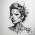 Tattoo sketch cosmic person – tattoo sketch (№1757493873_0, 10.09.2025 08:44) — tattoovalue.net