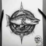 Tattoo sketch barracuda, artistic tattoo sket… – tattoo sketch (№1757494454_0, 10.09.2025 08:54) — tattoovalue.net