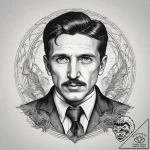 Tattoo sketch nikola tesla with lightning, co… – tattoo sketch (№1757495235_0, 10.09.2025 09:07) — tattoovalue.net