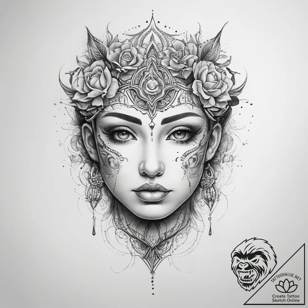 Tattoo sketch a symbolic emotion - tattoo sketch (№1757495624_0, 10.09.2025 09:13) — tattoovalue.net