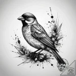Tattoo sketch puns a sparrow that says “i’m a… – tattoo sketch (№1757496207_0, 10.09.2025 09:23) — tattoovalue.net