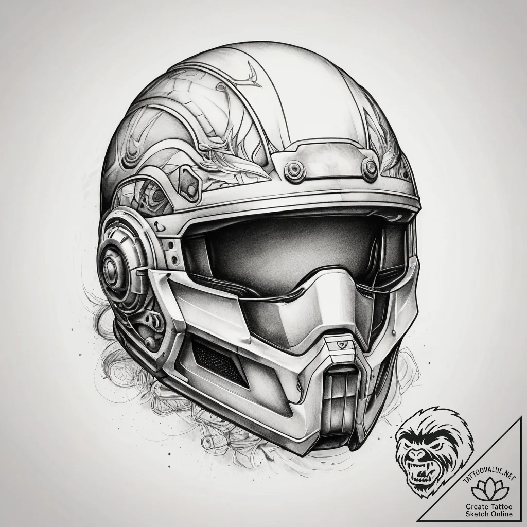 Tattoo sketch helmet, artistic tattoo sketch,... - tattoo sketch (№1757496984_0, 10.09.2025 09:36) — tattoovalue.net