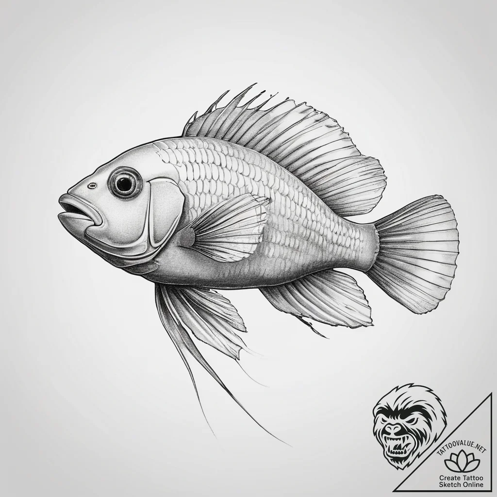 Tattoo sketch cleaner wrasse - tattoo sketch (№1757497373_0, 10.09.2025 09:42) — tattoovalue.net