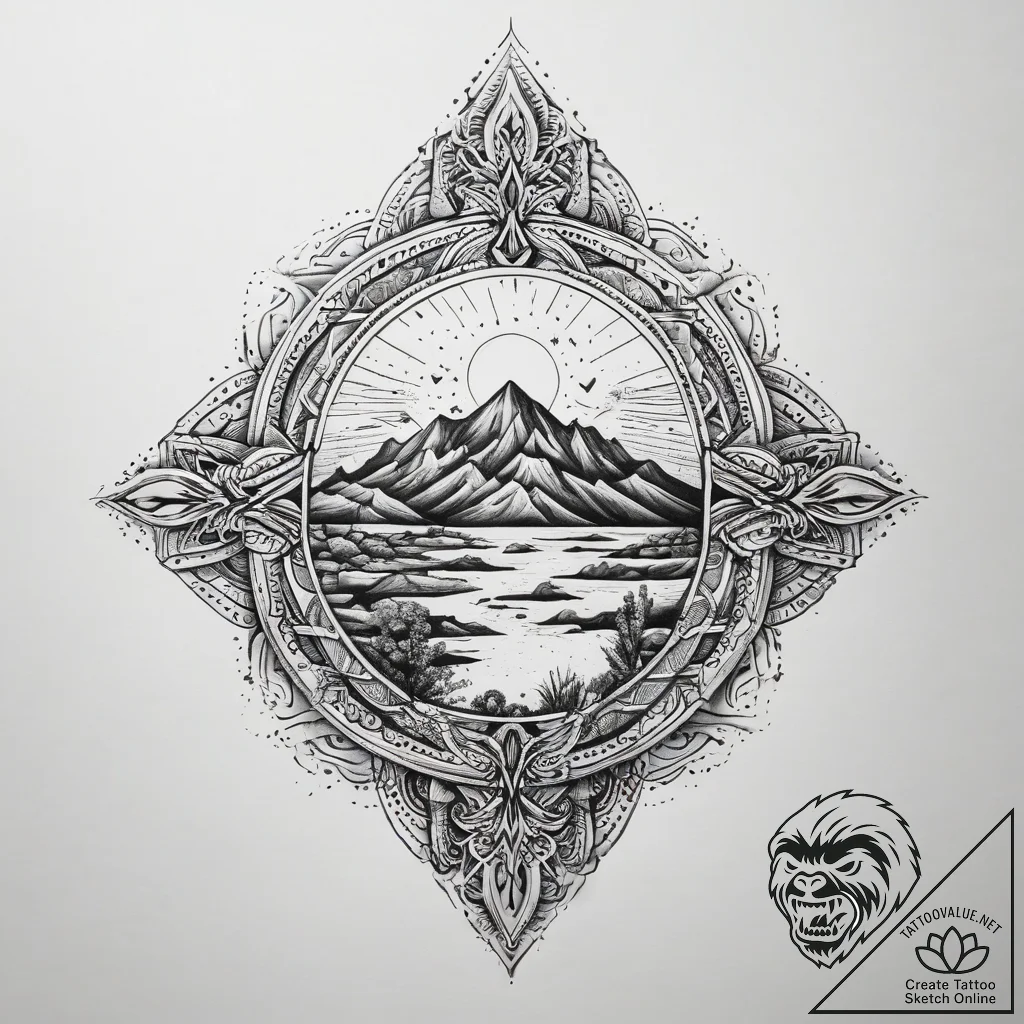 Tattoo sketch пустыня, tattoo drawing outline... - tattoo sketch (№1757498728_0, 10.09.2025 10:05) — tattoovalue.net