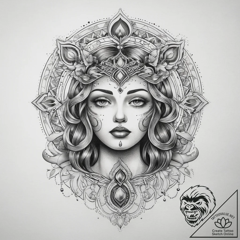 Tattoo sketch cosmic soul, tattoo drawing out... - tattoo sketch (№1757500669_0, 10.09.2025 10:37) — tattoovalue.net