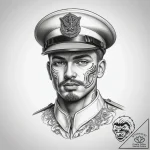 Tattoo sketch soldier with a scroll, concept… – tattoo sketch (№1757501057_0, 10.09.2025 10:44) — tattoovalue.net