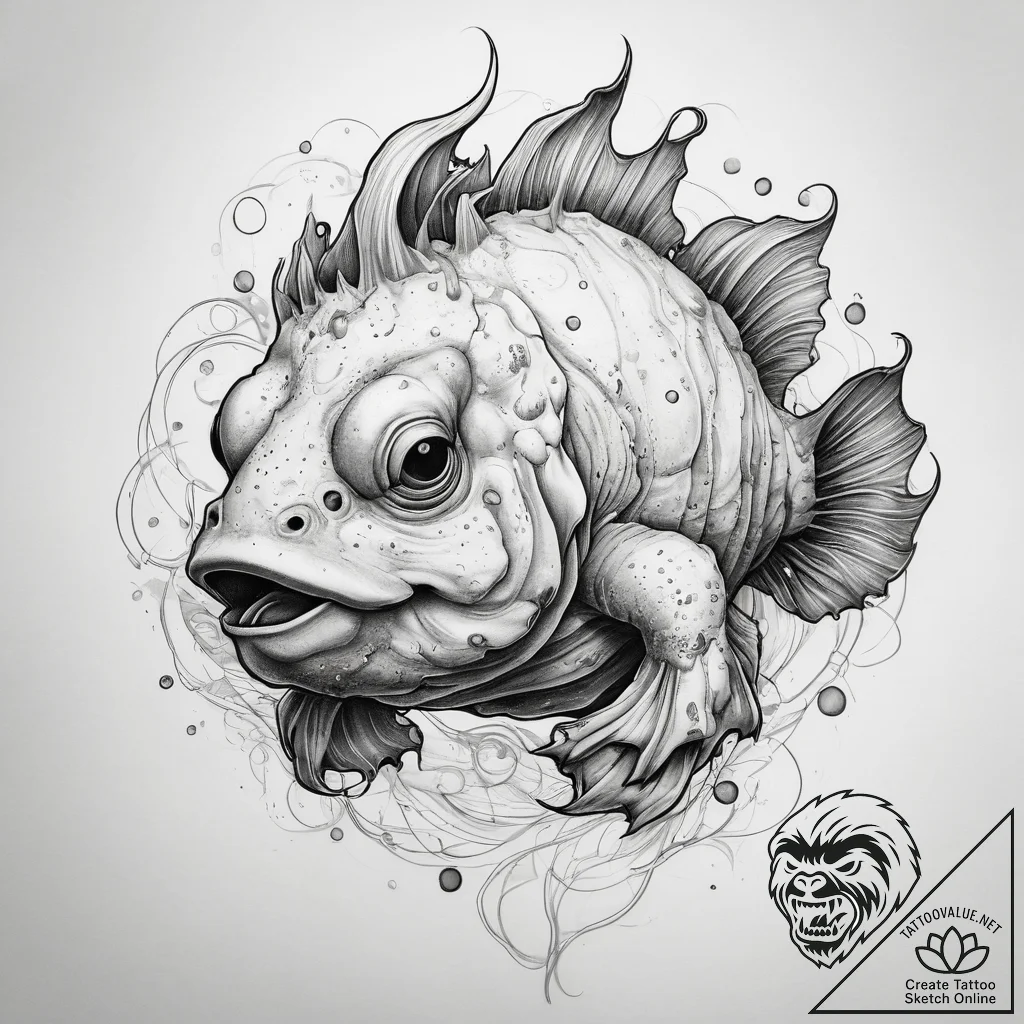 Tattoo sketch frogfish, tattoo sketch design,... - tattoo sketch (№1757502608_0, 10.09.2025 11:10) — tattoovalue.net