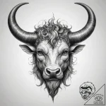 Tattoo sketch minotaur horn – tattoo sketch (№1757503577_0, 10.09.2025 11:26) — tattoovalue.net