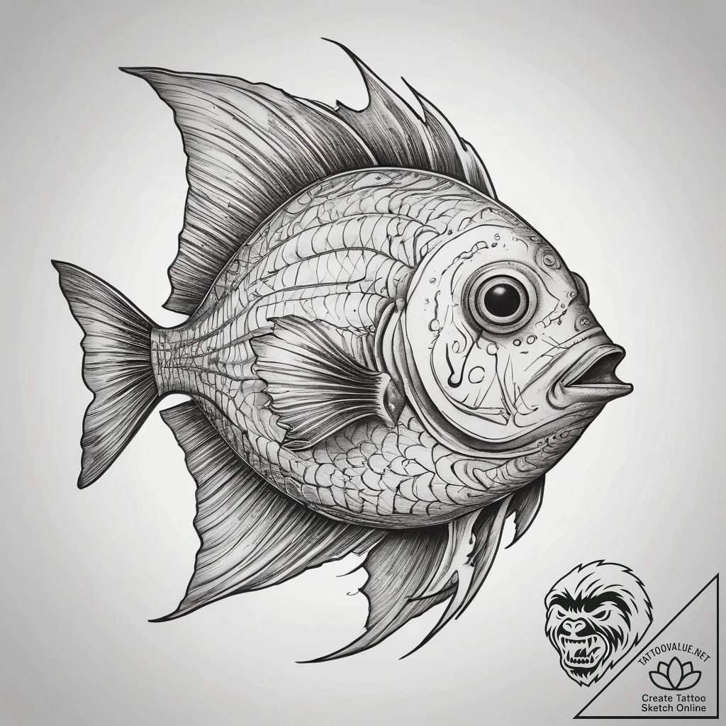 Tattoo sketch hatchetfish, tattoo flash sheet... - tattoo sketch (№1757504159_0, 10.09.2025 11:35) — tattoovalue.net