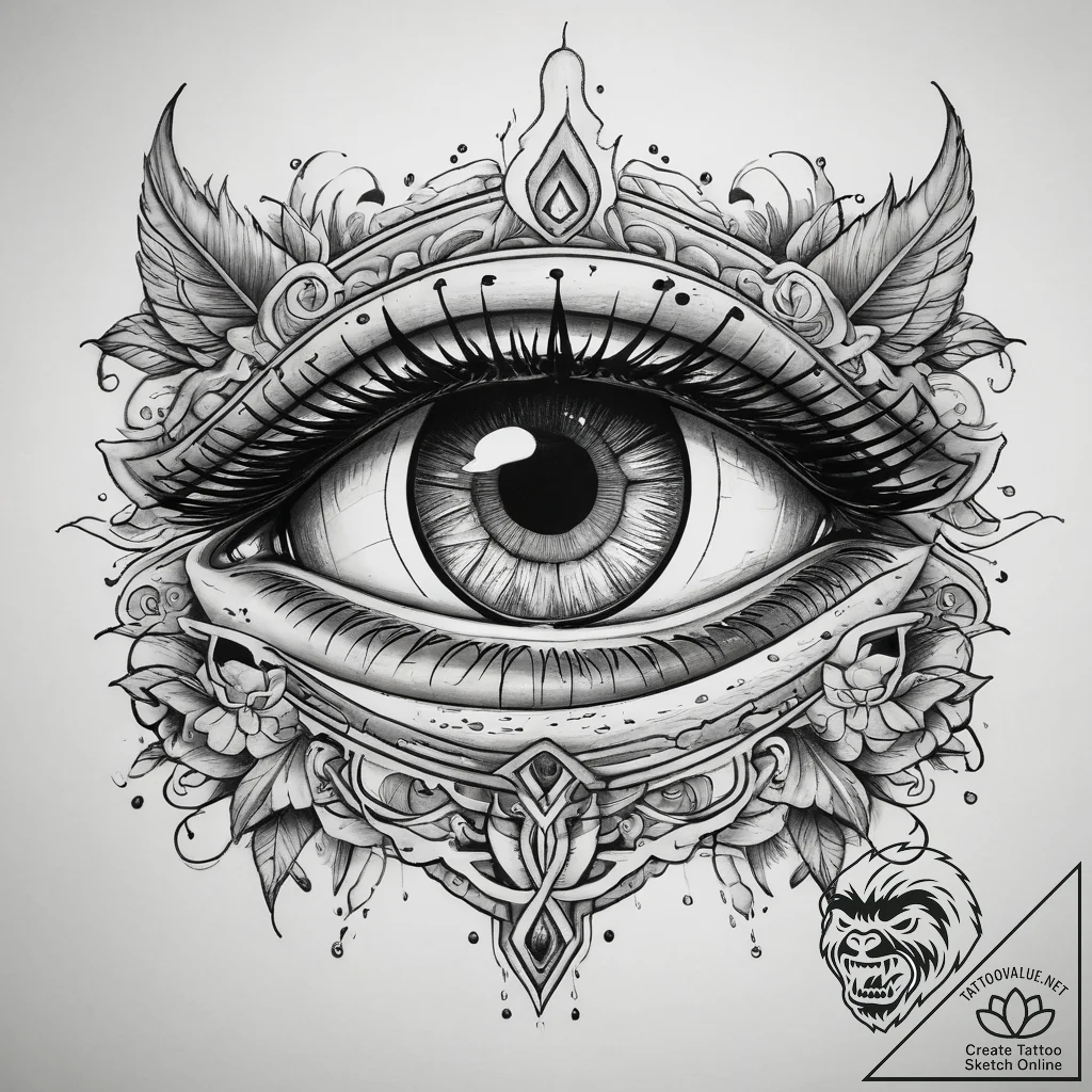 Tattoo sketch узор в виде глаза с водой, tatt... - tattoo sketch (№1757504354_0, 10.09.2025 11:39) — tattoovalue.net