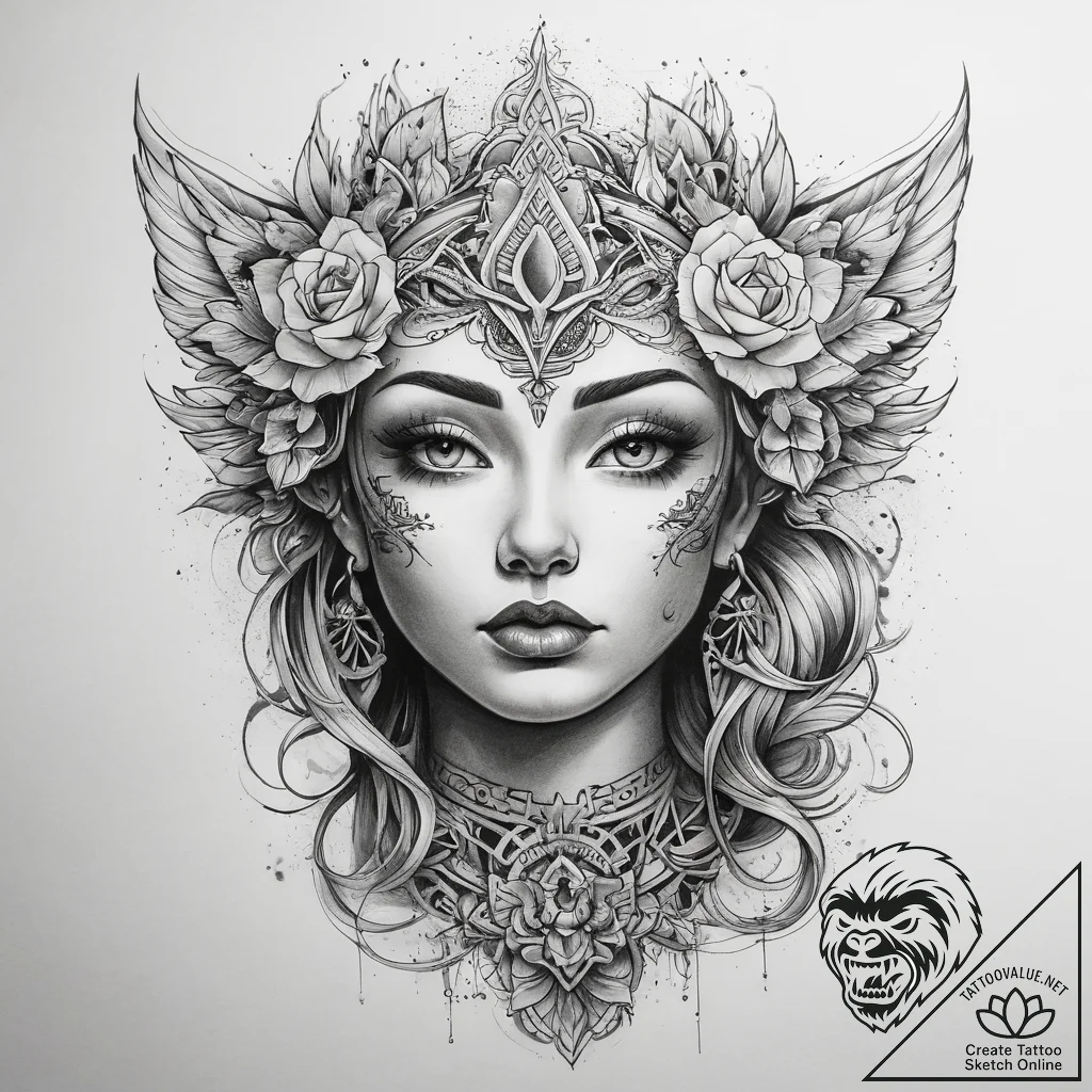 Tattoo sketch bronze - tattoo sketch (№1757505327_0, 10.09.2025 11:55) — tattoovalue.net