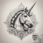 Tattoo sketch unicorn horn, artistic tattoo s… – tattoo sketch (№1757506489_0, 10.09.2025 12:14) — tattoovalue.net
