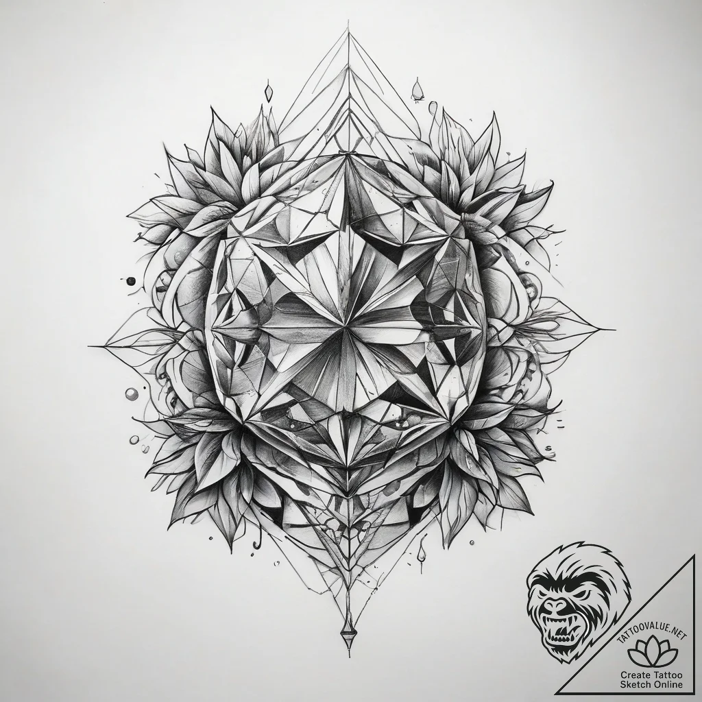 Tattoo sketch crystal - tattoo sketch (№1757506685_0, 10.09.2025 12:18) — tattoovalue.net