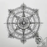 Tattoo sketch astrolabe – tattoo sketch (№1757507672_0, 10.09.2025 12:34) — tattoovalue.net