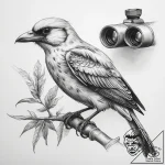 Tattoo sketch birdwatching a bird with binocu… – tattoo sketch (№1757508264_0, 10.09.2025 12:44) — tattoovalue.net