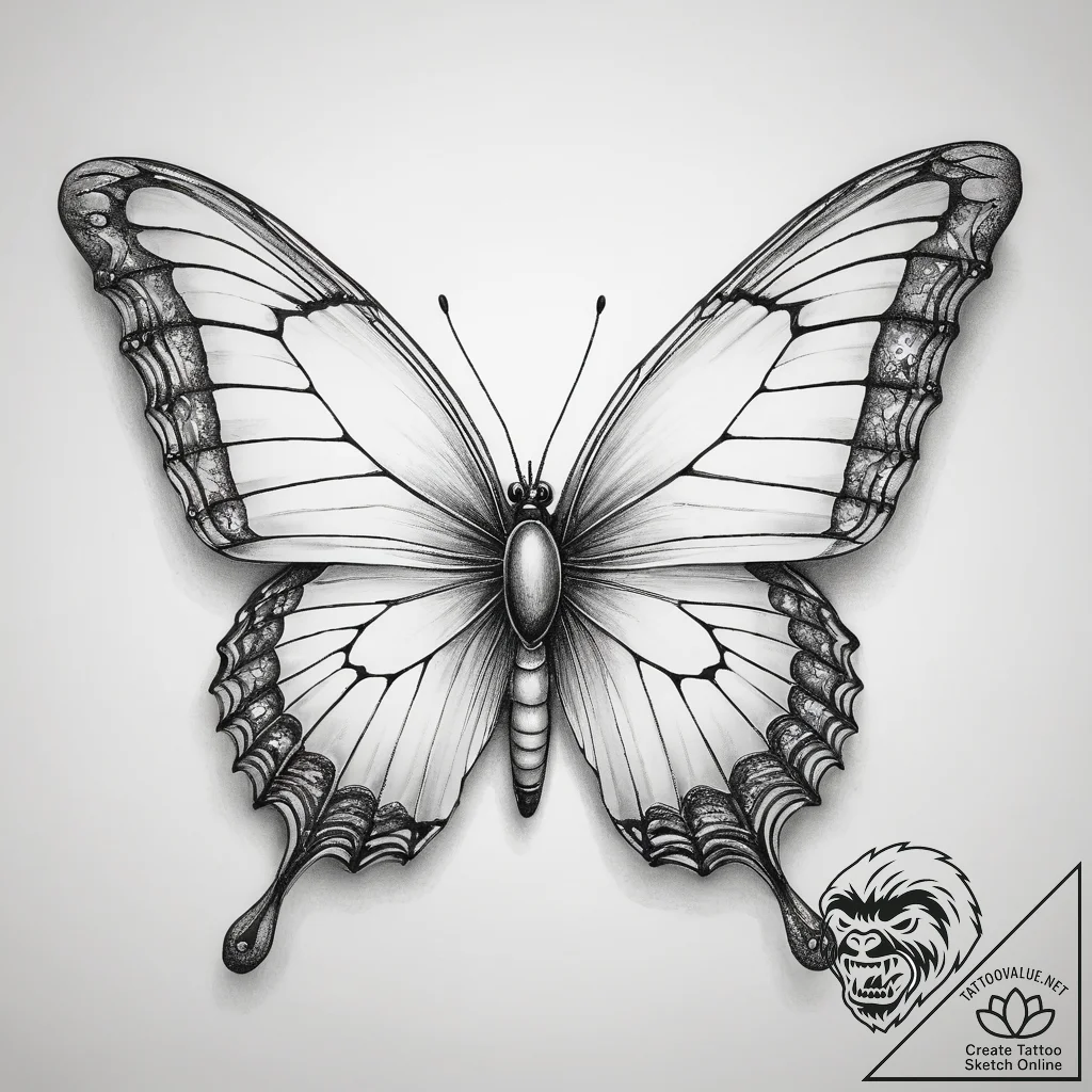 Tattoo sketch абстрактная бабочка - tattoo sketch (№1757508655_0, 10.09.2025 12:50) — tattoovalue.net