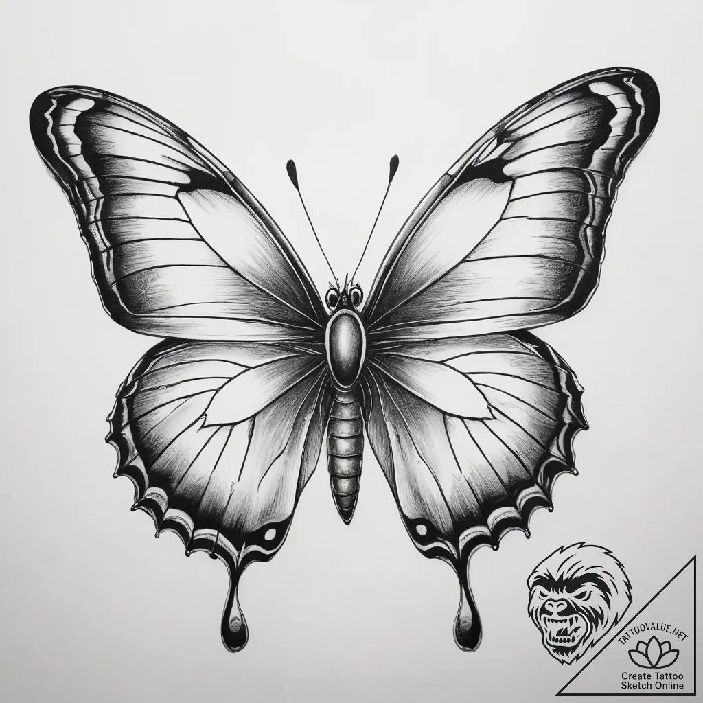 Tattoo sketch neo-traditional бабочка - tattoo sketch (№1757508850_0, 10.09.2025 12:54) — tattoovalue.net