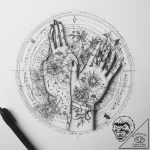 Tattoo sketch hands with a map, tattoo flash… – tattoo sketch (№1757509637_0, 10.09.2025 13:07) — tattoovalue.net