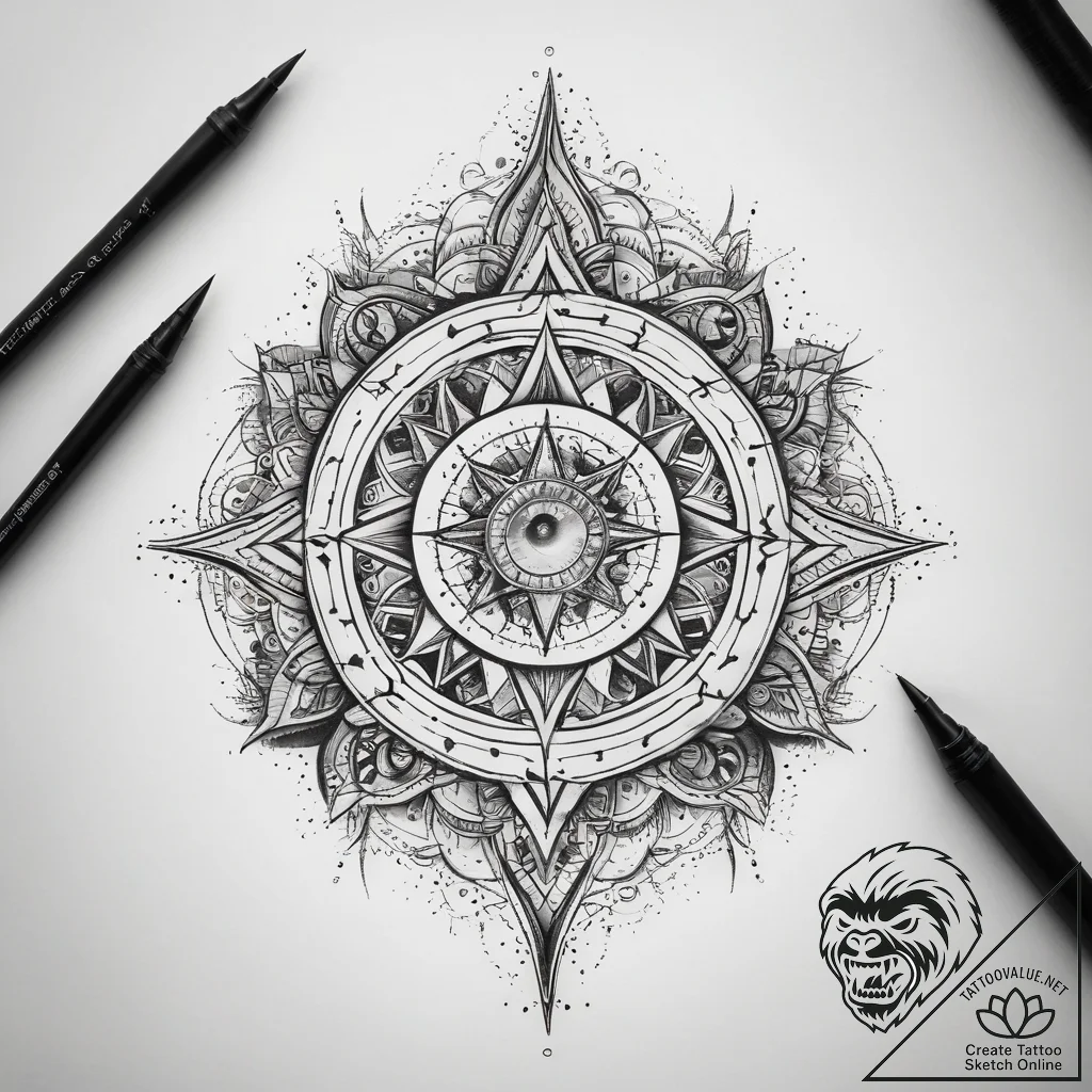 Tattoo sketch cosmic essence - tattoo sketch (№1757509832_0, 10.09.2025 13:10) — tattoovalue.net