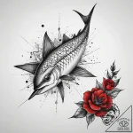 Tattoo sketch marlin, tattoo flash sheet desi… – tattoo sketch (№1757510026_0, 10.09.2025 13:13) — tattoovalue.net
