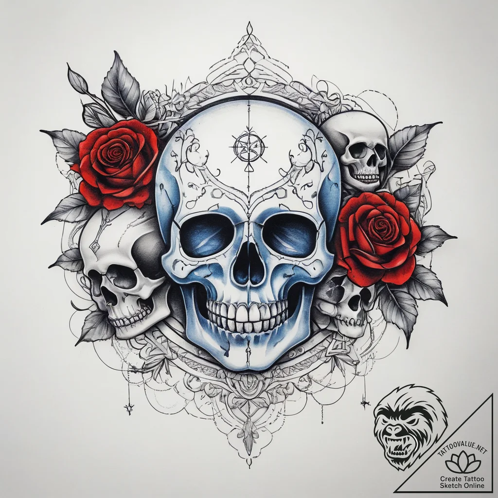 Tattoo sketch blue, tattoo line art, clean li... - tattoo sketch (№1757510221_0, 10.09.2025 13:17) — tattoovalue.net