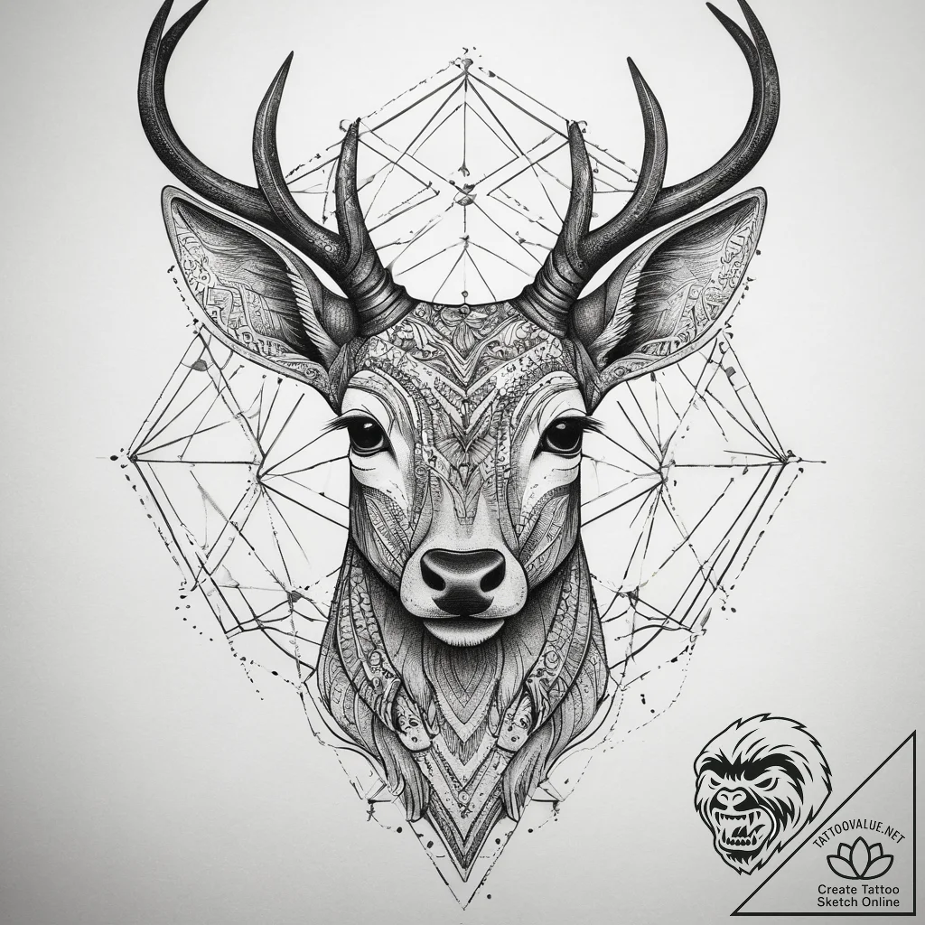 Tattoo sketch elegant doe tattoo, tattoo sket... - tattoo sketch (№1757512978_0, 10.09.2025 14:02) — tattoovalue.net