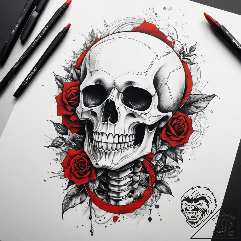 Tattoo sketch skeleton, tattoo sketch design,... - tattoo sketch (№1757513173_0, 10.09.2025 14:06) — tattoovalue.net
