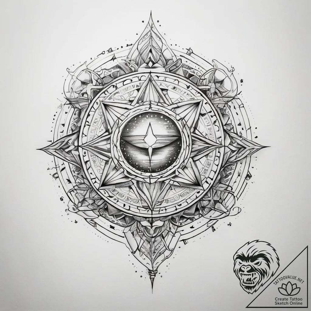 Tattoo sketch cosmic representation - tattoo sketch (№1757513578_0, 10.09.2025 14:12) — tattoovalue.net