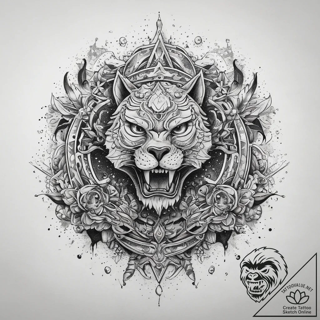 Tattoo sketch cosmic realm, concept art for t... - tattoo sketch (№1757515165_0, 10.09.2025 14:39) — tattoovalue.net