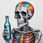 Tattoo sketch skeleton with a bottle, tattoo… – tattoo sketch (№1757515362_0, 10.09.2025 14:42) — tattoovalue.net