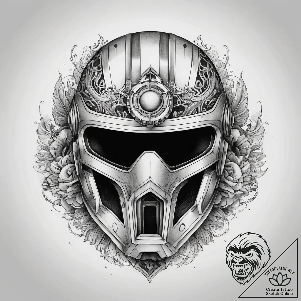 Tattoo sketch helmet, ink illustration for ta... - tattoo sketch (№1757516146_0, 10.09.2025 14:55) — tattoovalue.net