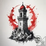 Tattoo sketch tower, concept art for tattoo,… – tattoo sketch (№1757516741_0, 10.09.2025 15:05) — tattoovalue.net