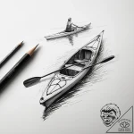 Tattoo sketch kayaking kayak and paddle on a… – tattoo sketch (№1757516936_0, 10.09.2025 15:08) — tattoovalue.net